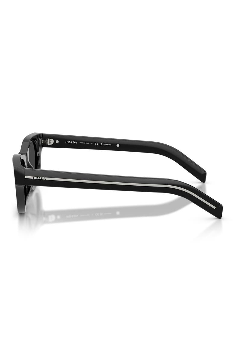 52mm Polarized Cat Eye Sunglasses, Alternate, color, BLACK / POLAR BLACK