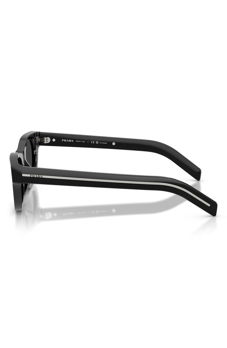 Prada 52mm Polarized Cat Eye Sunglasses, Alternate, color, Black / Polar Black