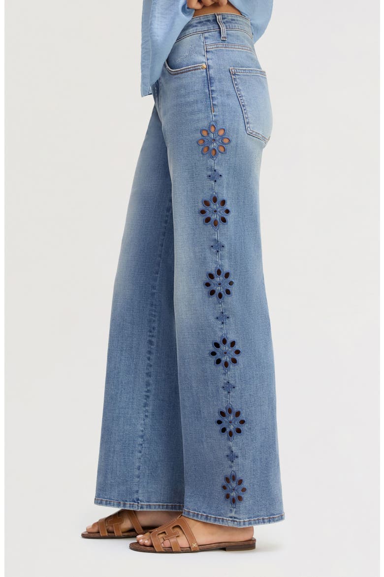 Embroidered Eyelet Wide Leg Jeans, Alternate, color, POPPY INDIGO WASH