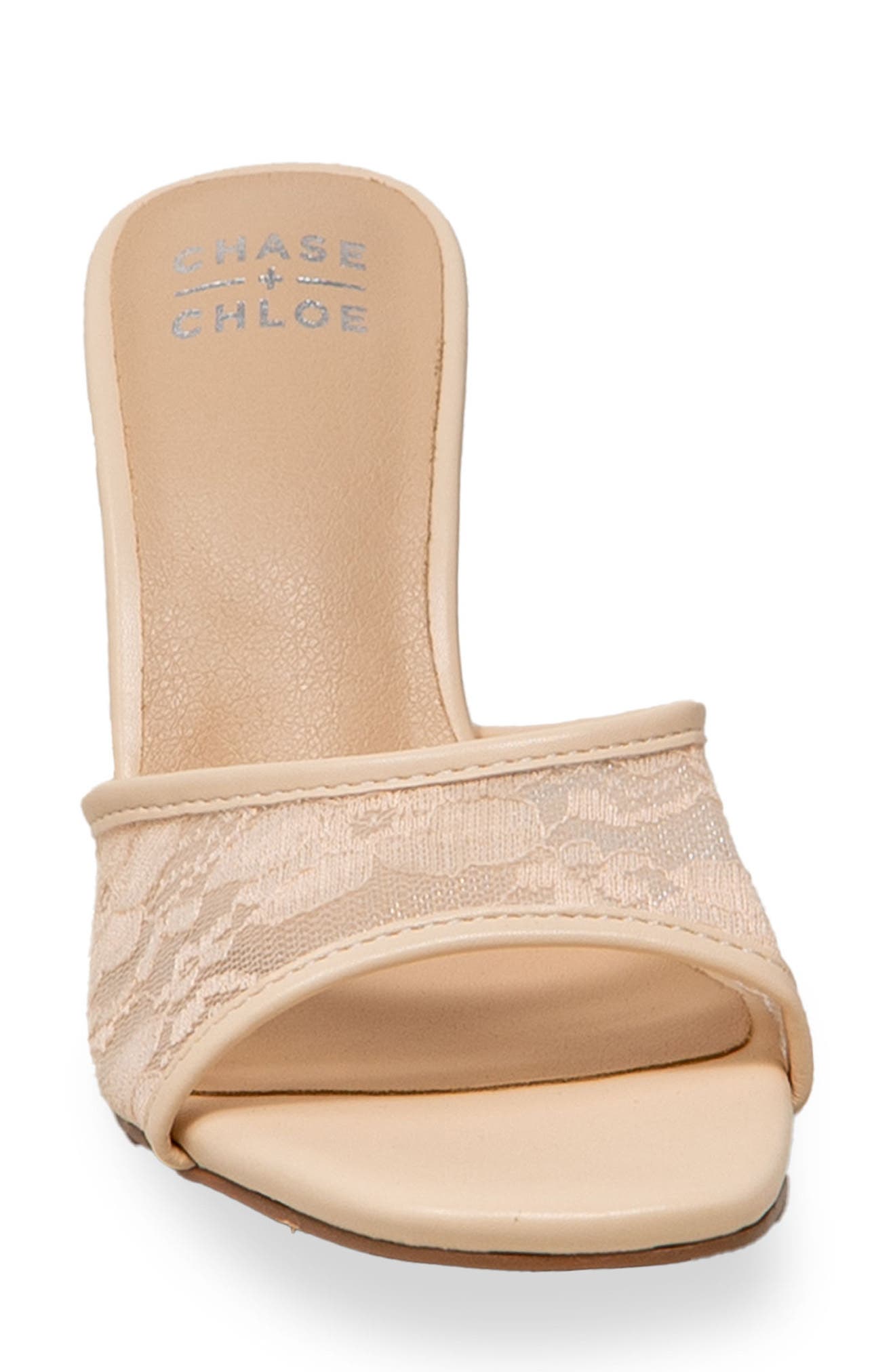 CHASE AND CHLOE Nerissa Lace Sandal, Alternate, color, Beige