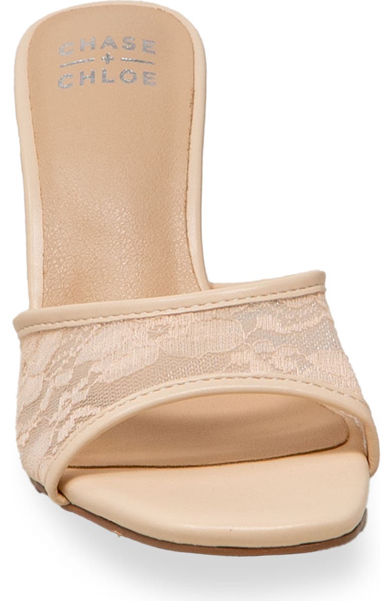 CHASE AND CHLOE Nerissa Lace Sandal, Alternate, color, Beige