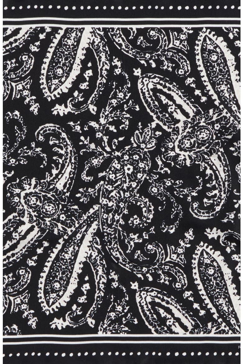 Ornament Paisley Silk Bandana, Alternate, color, BLACK