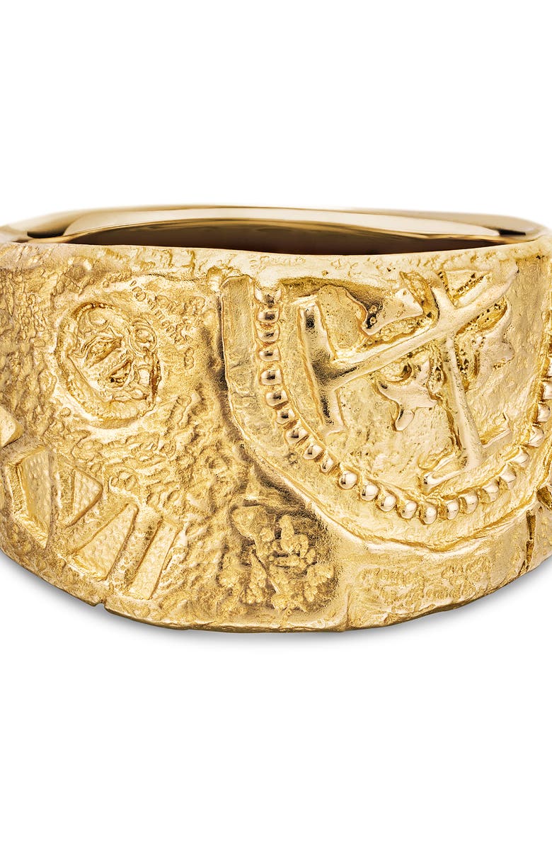 David Yurman Men's Shipwreck Cigar Band Ring in 18K Yellow Gold, 15mm, Alternate, color,