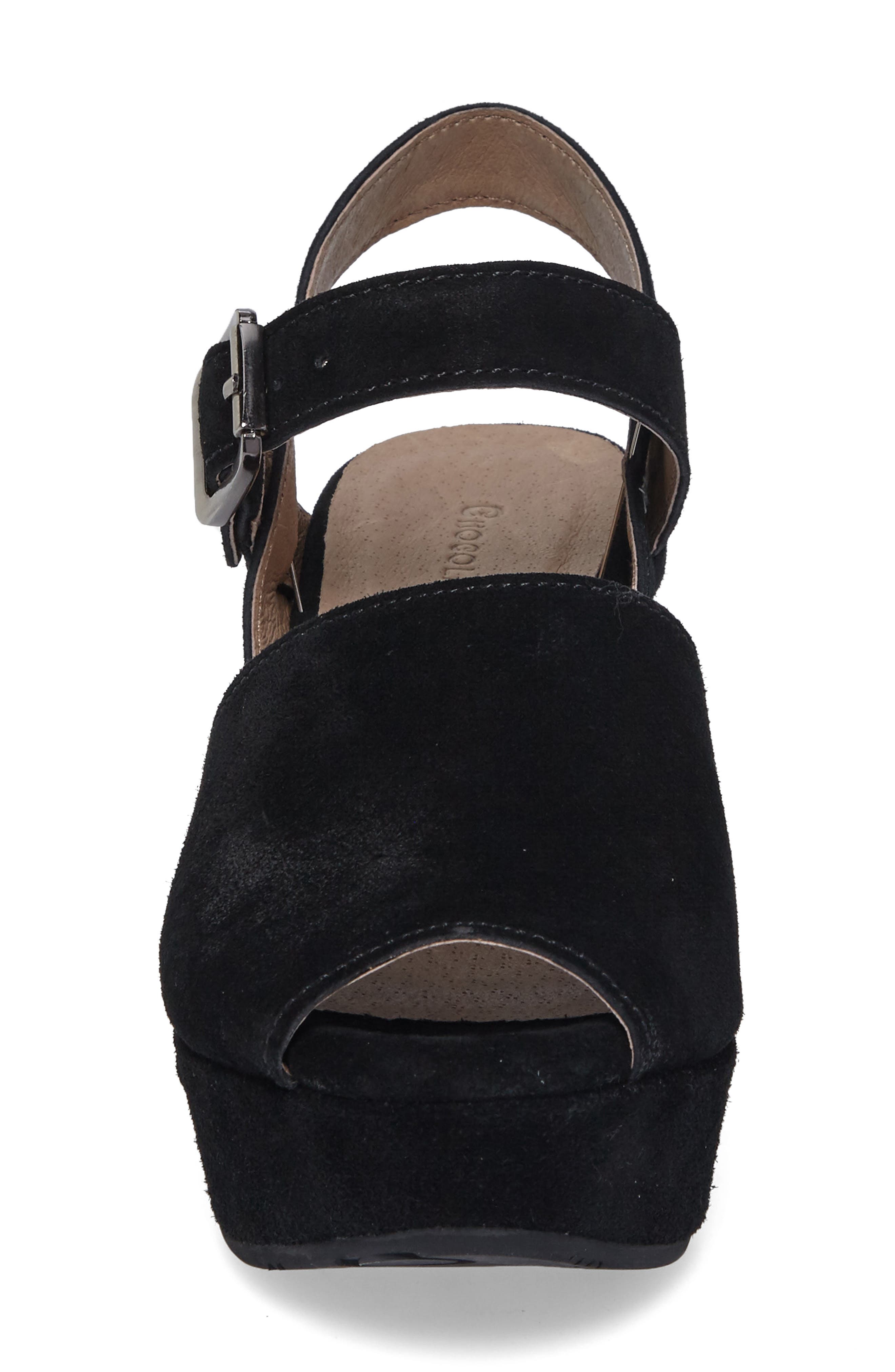 Wagga Platform Wedge Sandal, Alternate, color, BLK SUEDE