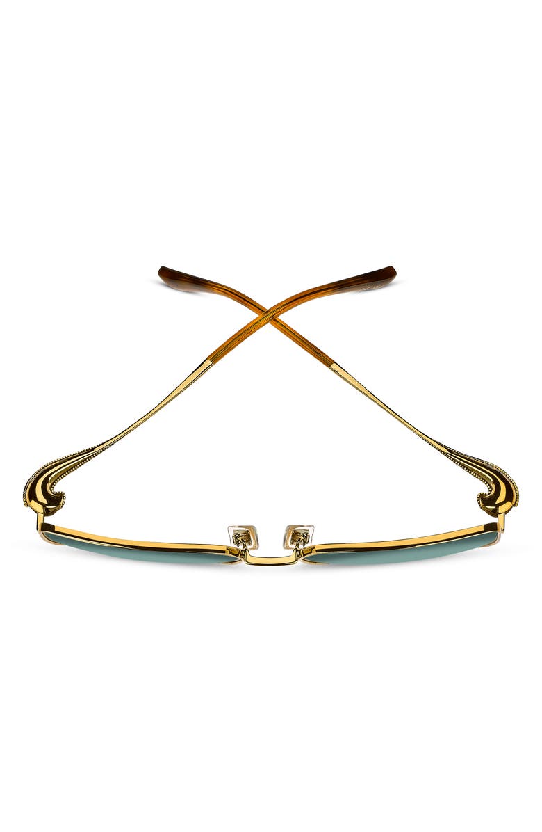 Etro 59mm Geometric Square Sunglasses, Alternate, color, Yellow Antique Gold/ Green