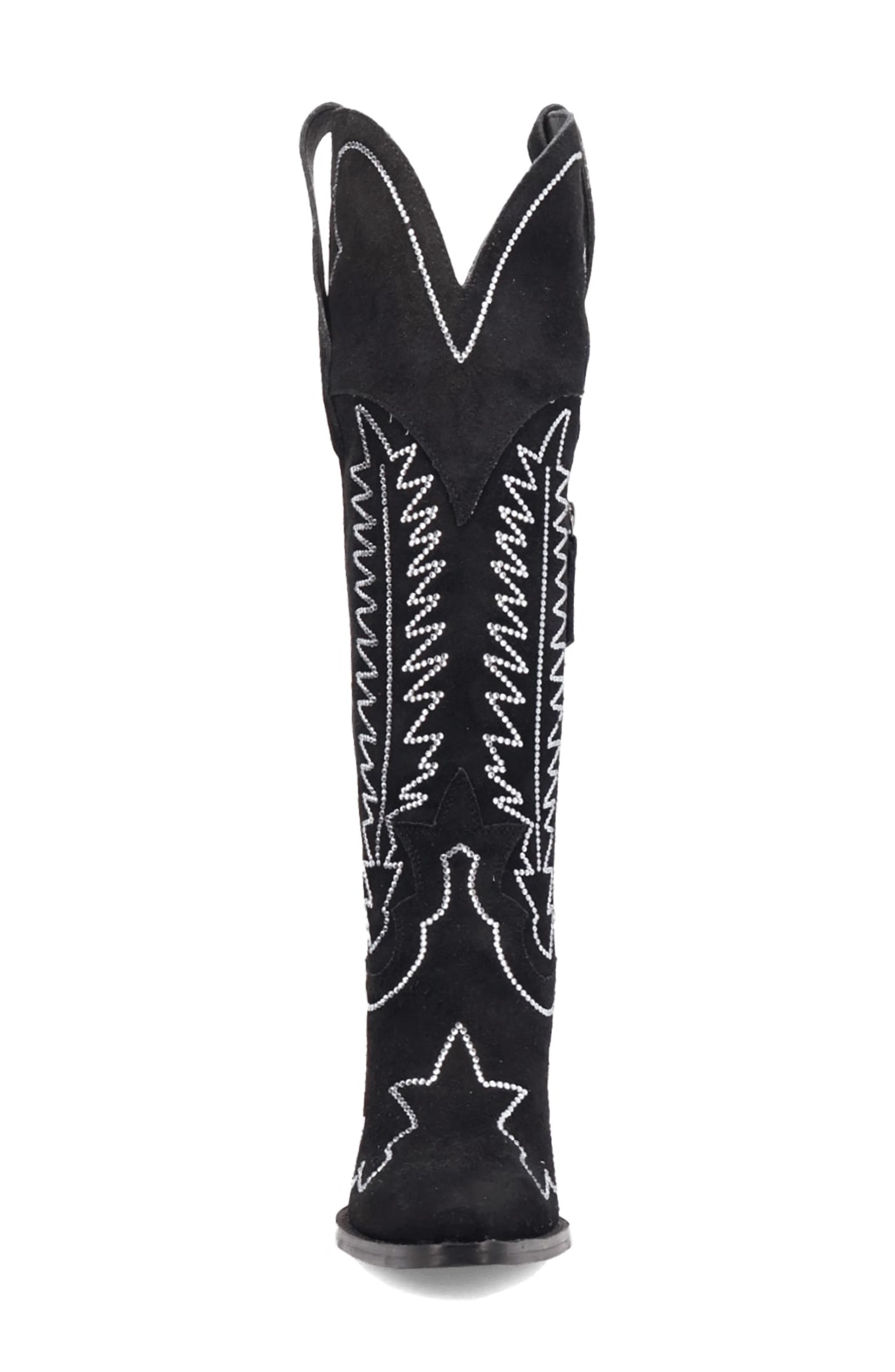 Dingo Double Take Over the Knee Western Boot, Alternate, color, Black