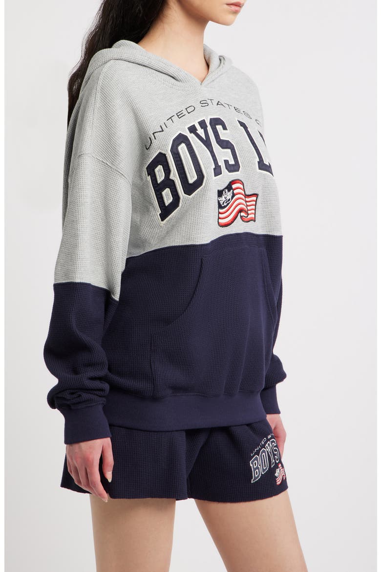 United States of Boys Lie Thermal Hoodie, Alternate, color, NAVY MULTI