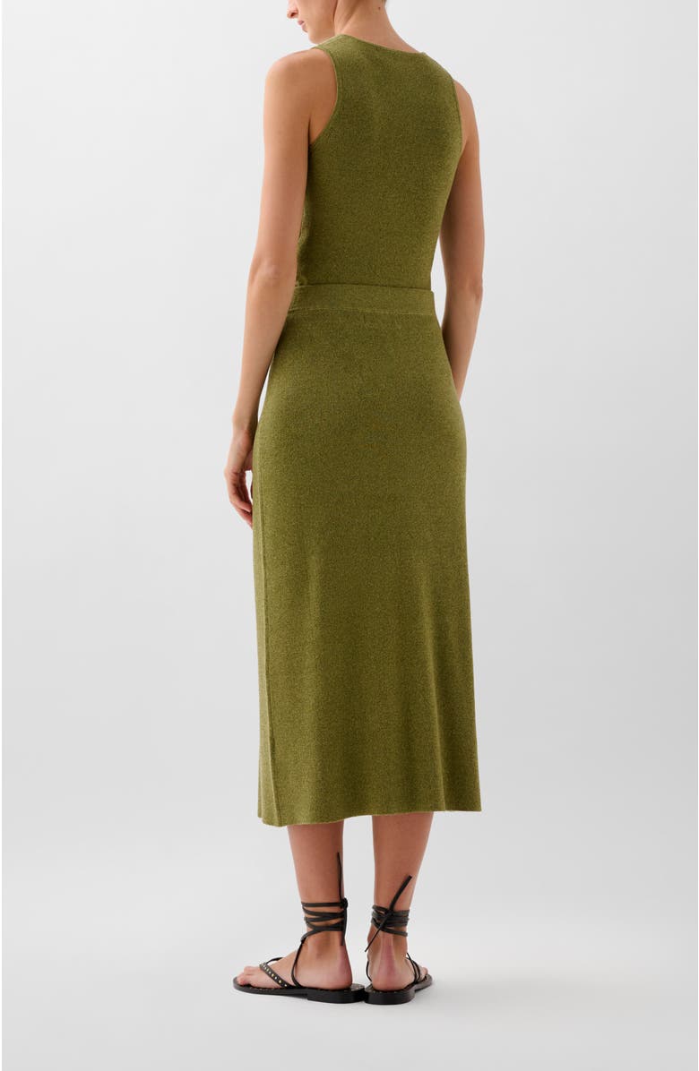 Scalpers Lurex Duo Knit Skirt, Alternate, color, Khaki