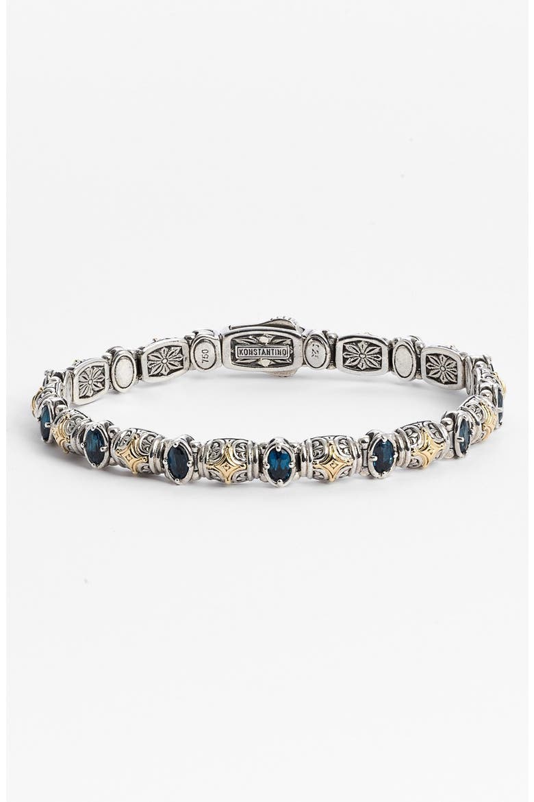 'Hermione' Line Bracelet, Main, color, SILVER/ BLUE TOPAZ