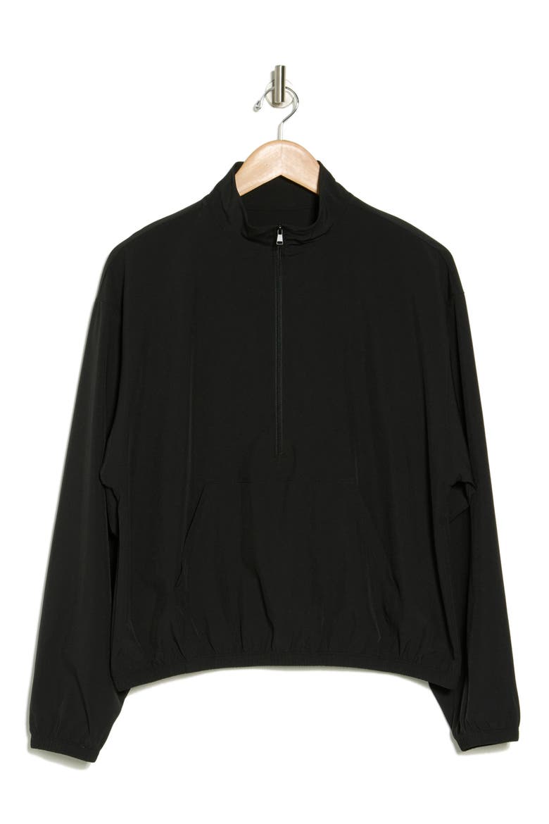 Quarter Zip Jacket, Alternate, color, BLACK
