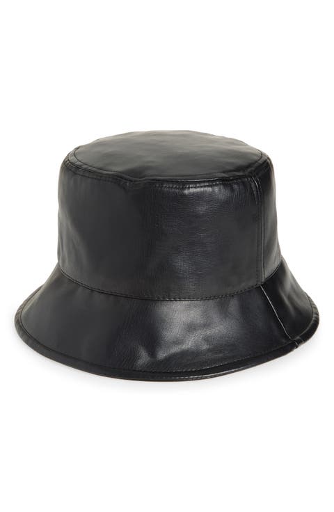 Faux Leather Bucket Hat