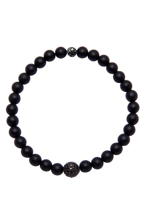 Matte Onyx and Black CZ Diamond Wristband