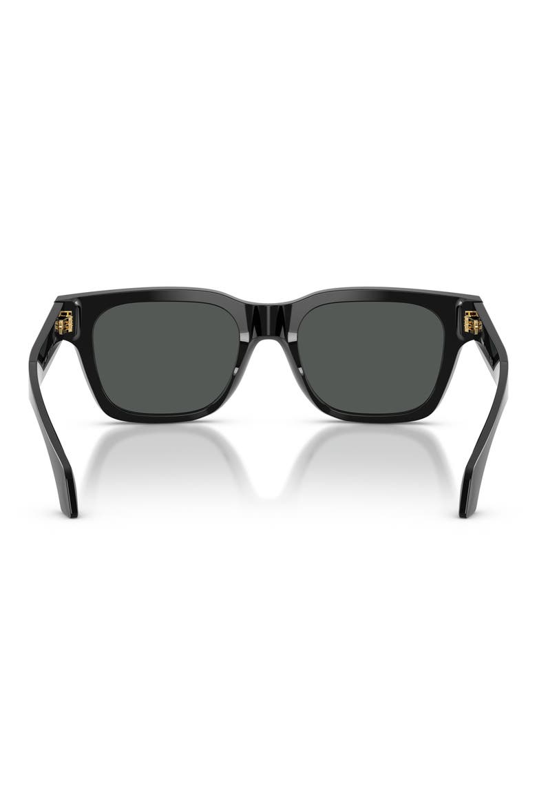 52mm Square Sunglasses, Alternate, color, BLACK/ DARK GREY