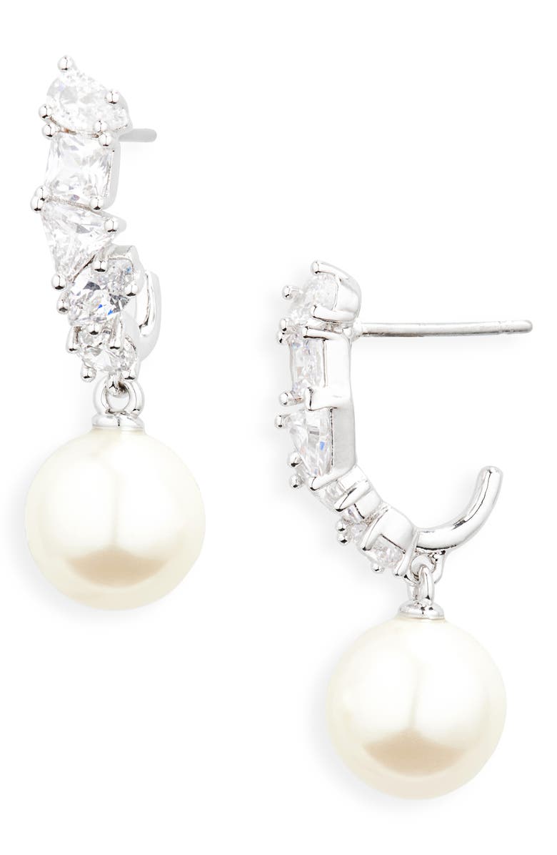 Kate Spade New York happily ever after drop huggie earrings, Alternate, color,