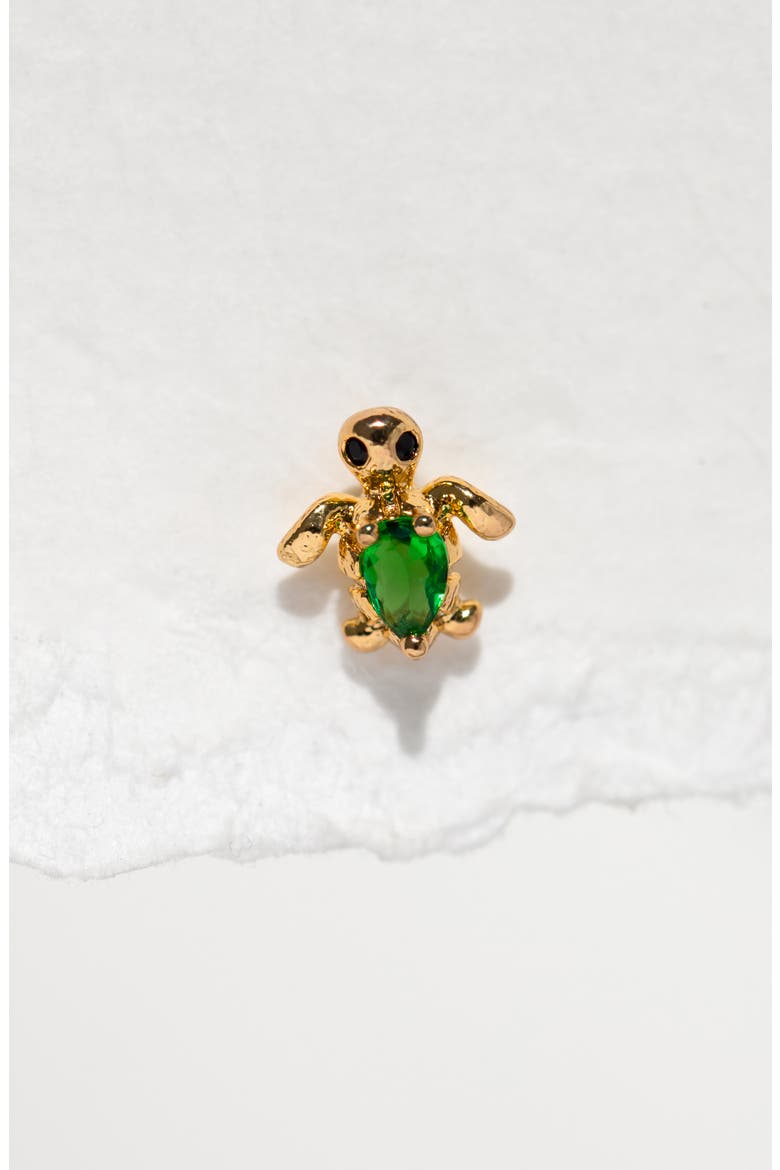 Tiny Turtle Piercing Style Single Stud Earring, Alternate, color, GOLD