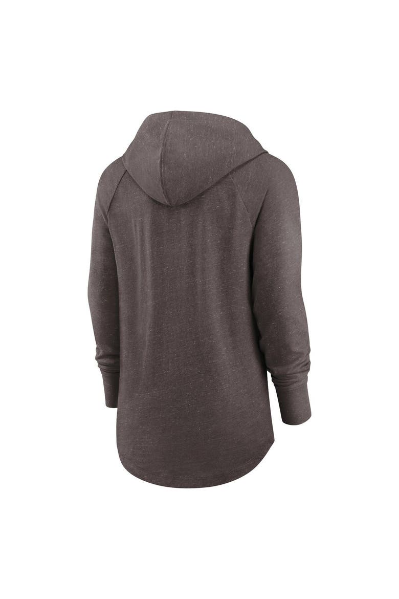 Women's Nike Brown Cleveland Browns Minimal Statement Lightweight Raglan Funnel Neck Pullover Hoodie, Alternate, color, Brown