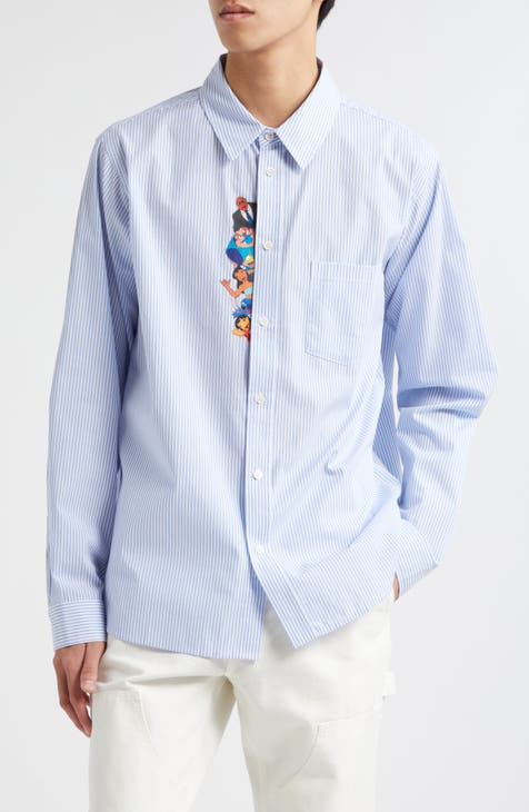 x Disney Gender Inclusive 'Lilo & Stitch' Waimea Stripe Button-Up Shirt (Nordstrom Exclusive)