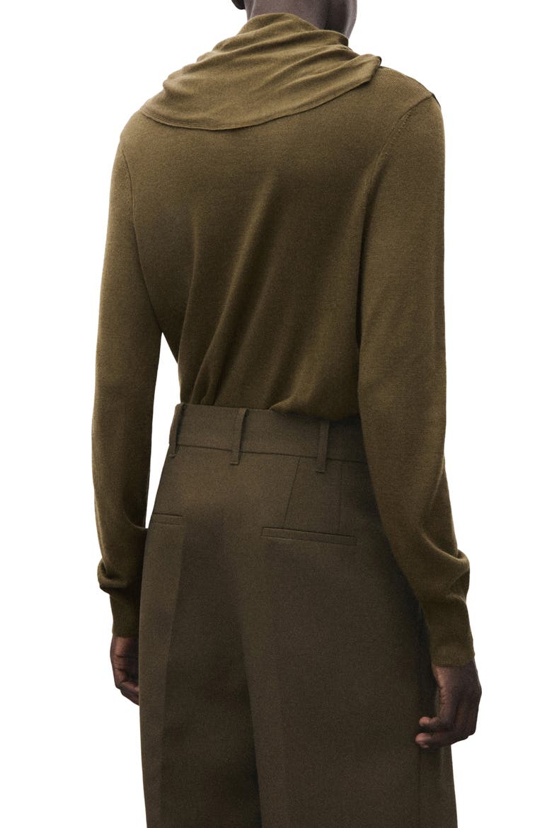 Knotted Turtleneck Sweater, Alternate, color, OLIVE GREEN