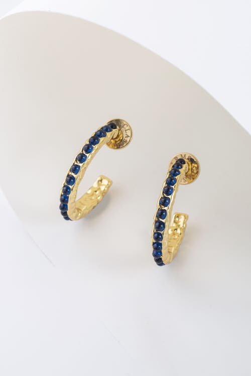 Classicharms Serena Molten Gemstone Hoop Earrings In Blue