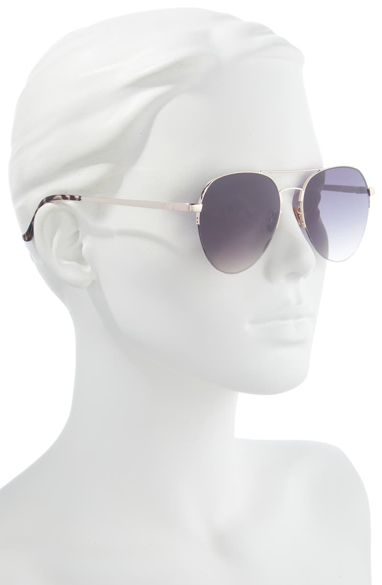 Frye 56mm Gradient Semi Rimless Aviator Sunglasses, Alternate, color, 