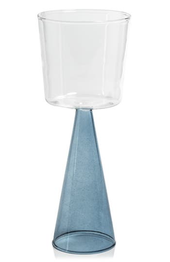 Zodax Viterbo Set Of 4 White Wine Glasses In Blue