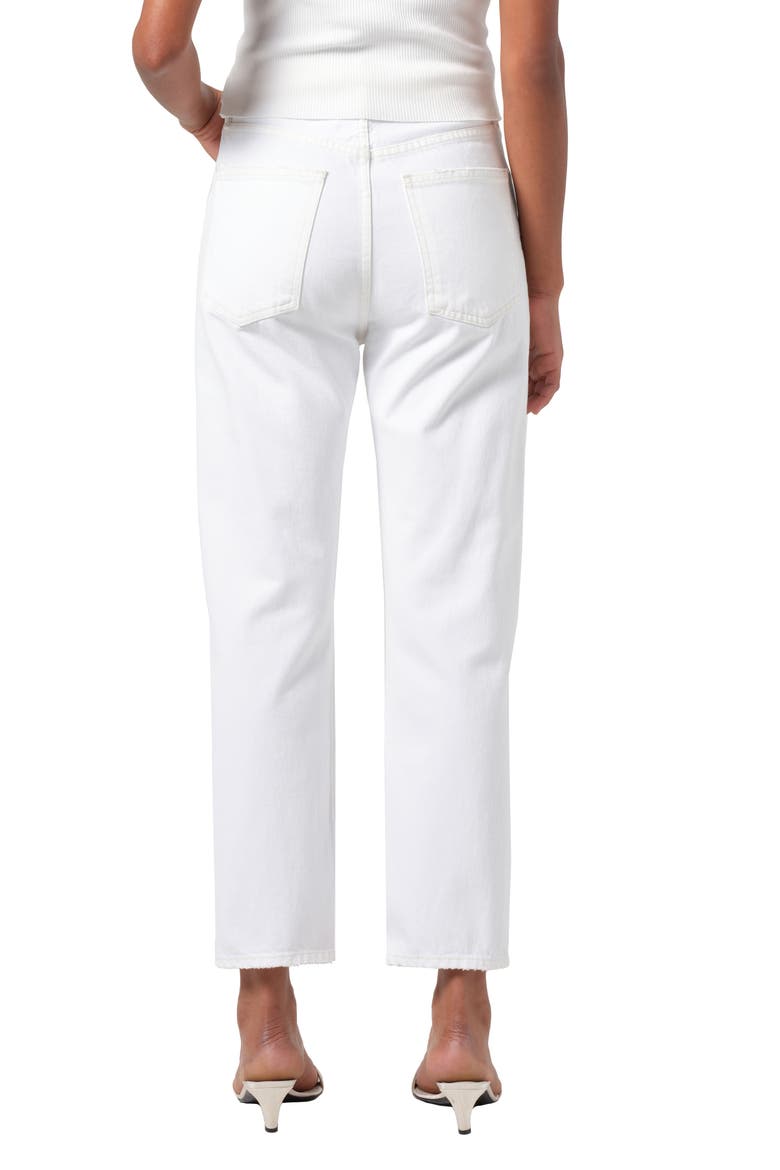 '90s Pinch Waist High Waist Crop Straight Leg Jeans, Alternate, color, MARSHMALLOW (CLEAN WHITE)
