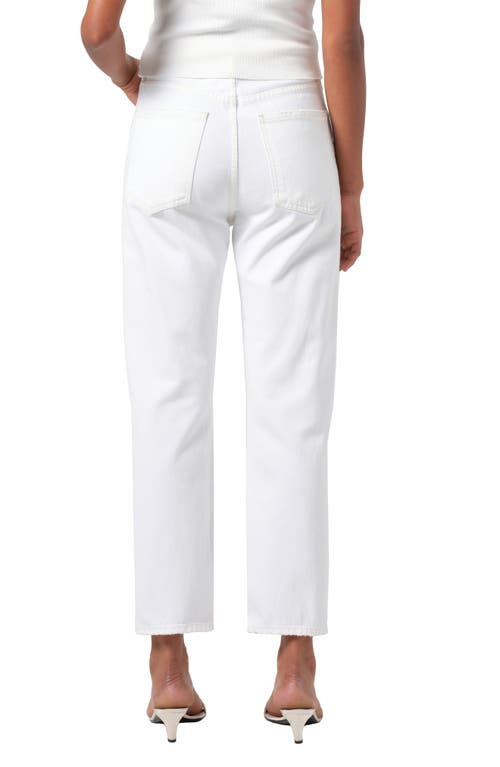 Agolde Riley Crop High Rise Stretch Jeans In Sour Cream In Marshmallow (clean White)