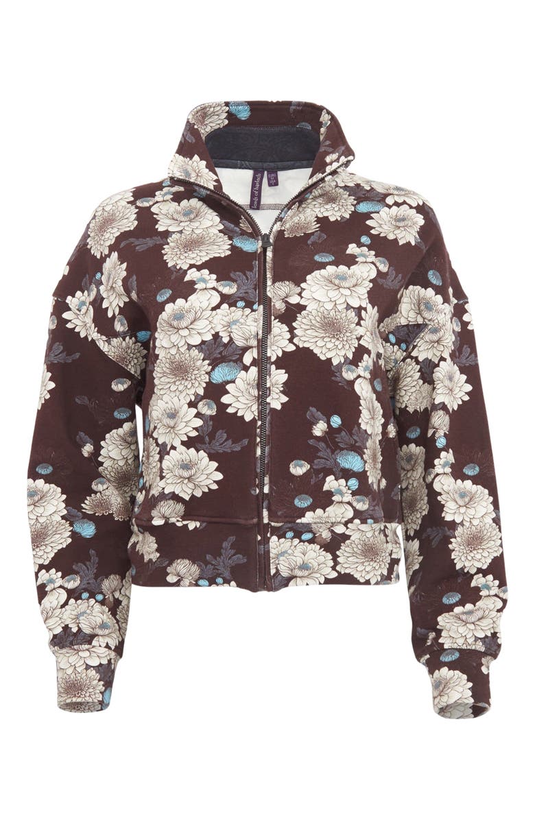 Lords of Harlech June Brushed Knit Crop Jacket, Main, color, Serious Floral Black