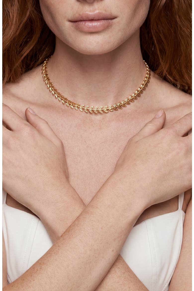 Chevron Chain Necklace, Alternate, color, GOLD