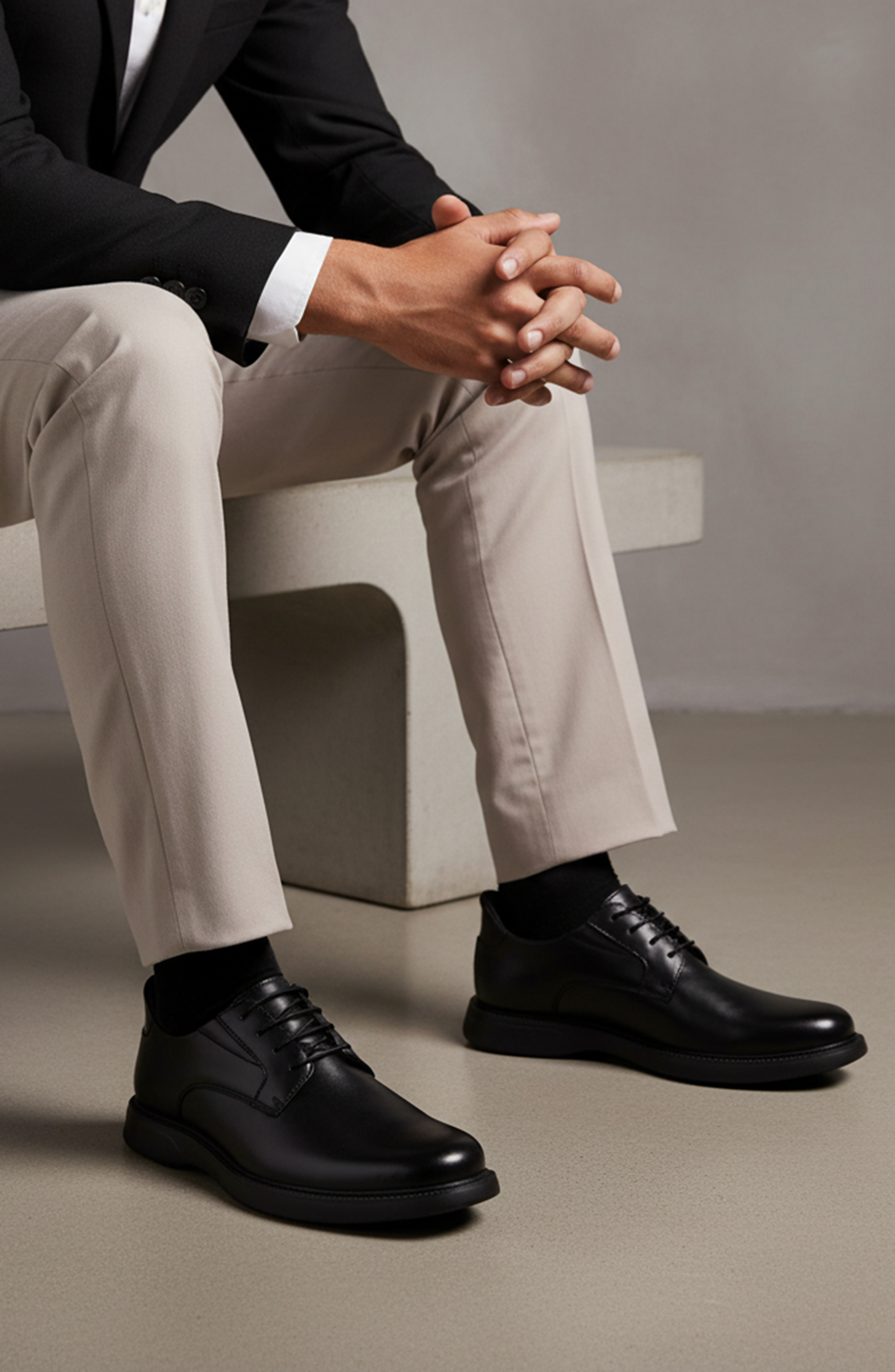 Marc Joseph New York North Street Hands Free Technology  Leather Dress Oxford, Alternate, color, Black Napa Leather