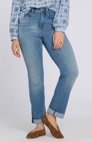 NYDJ Marilyn Triple Stitch High Waist Straight Leg Jeans