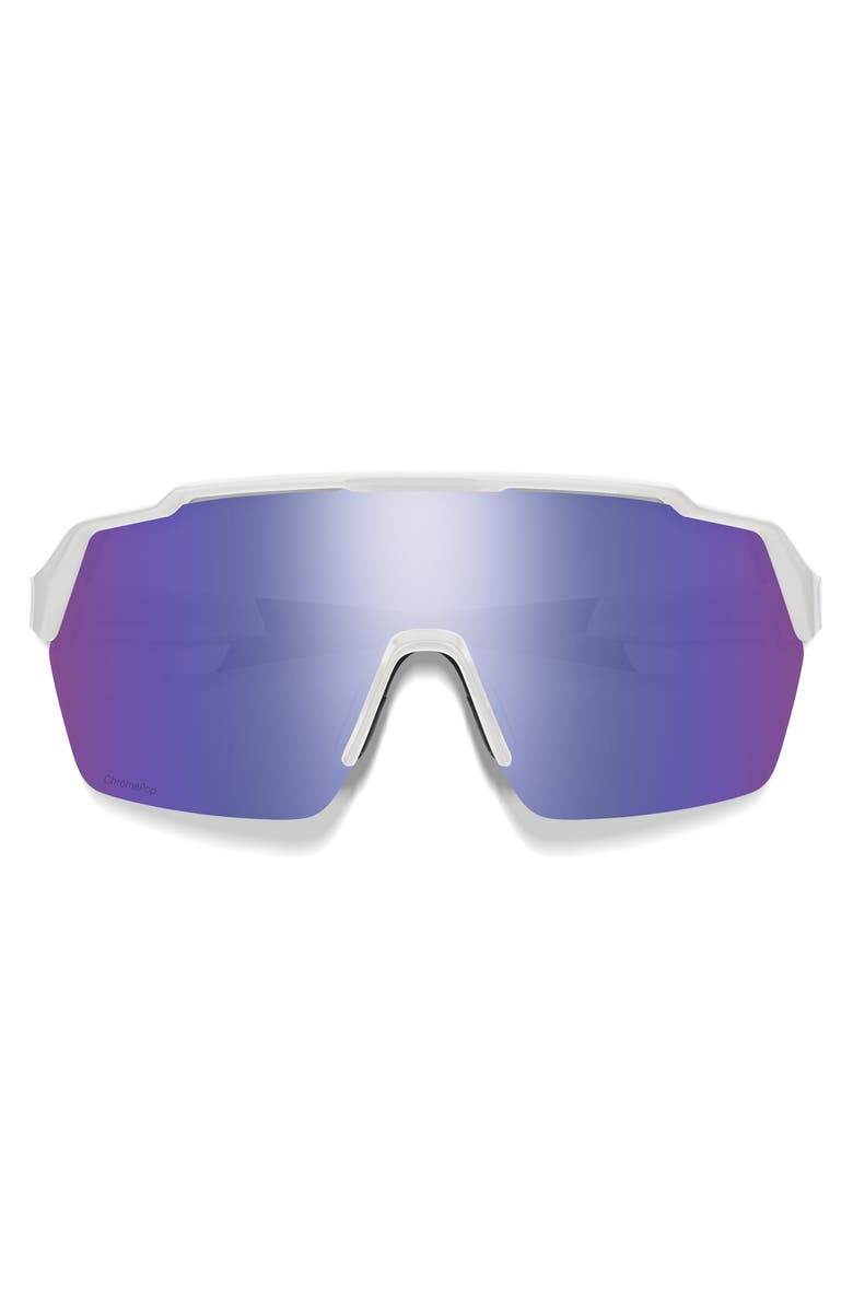 Smith Shift Split MAG<sup>™</sup> 139mm Shield Sunglasses, Main, color, White / Chromapop Violet