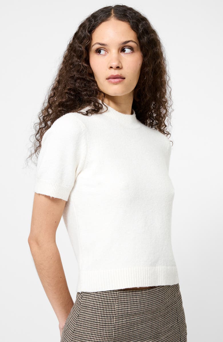 French Connection Vhari Short Sleeve Crop Sweater, Alternate, color, Porcelain Cream