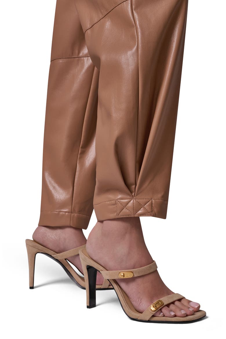 Faux Leather Belted Cargo Pants, Alternate, color, CAMEL