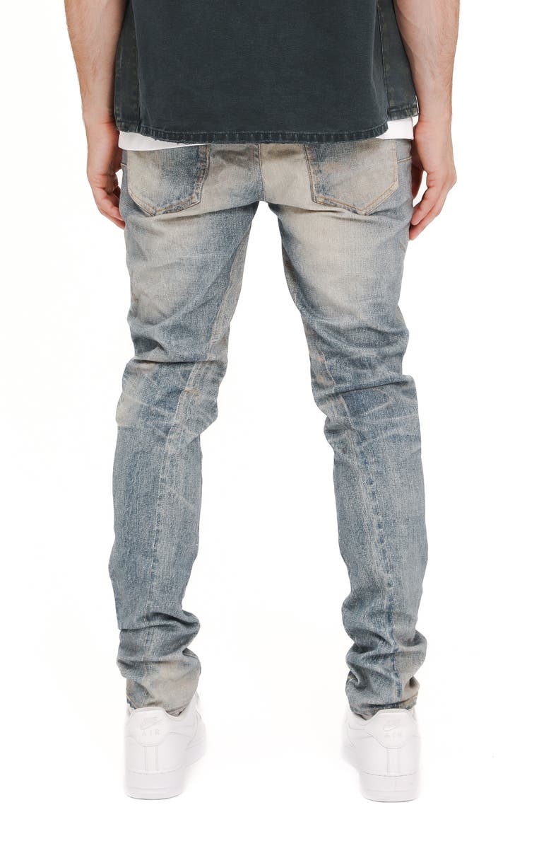 Cyanine Jewel Embellished Skinny Fit Stretch Jeans