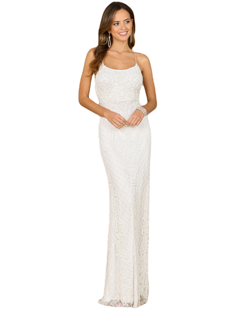 Scoop Neck, Open Back Beaded Bridal Gown