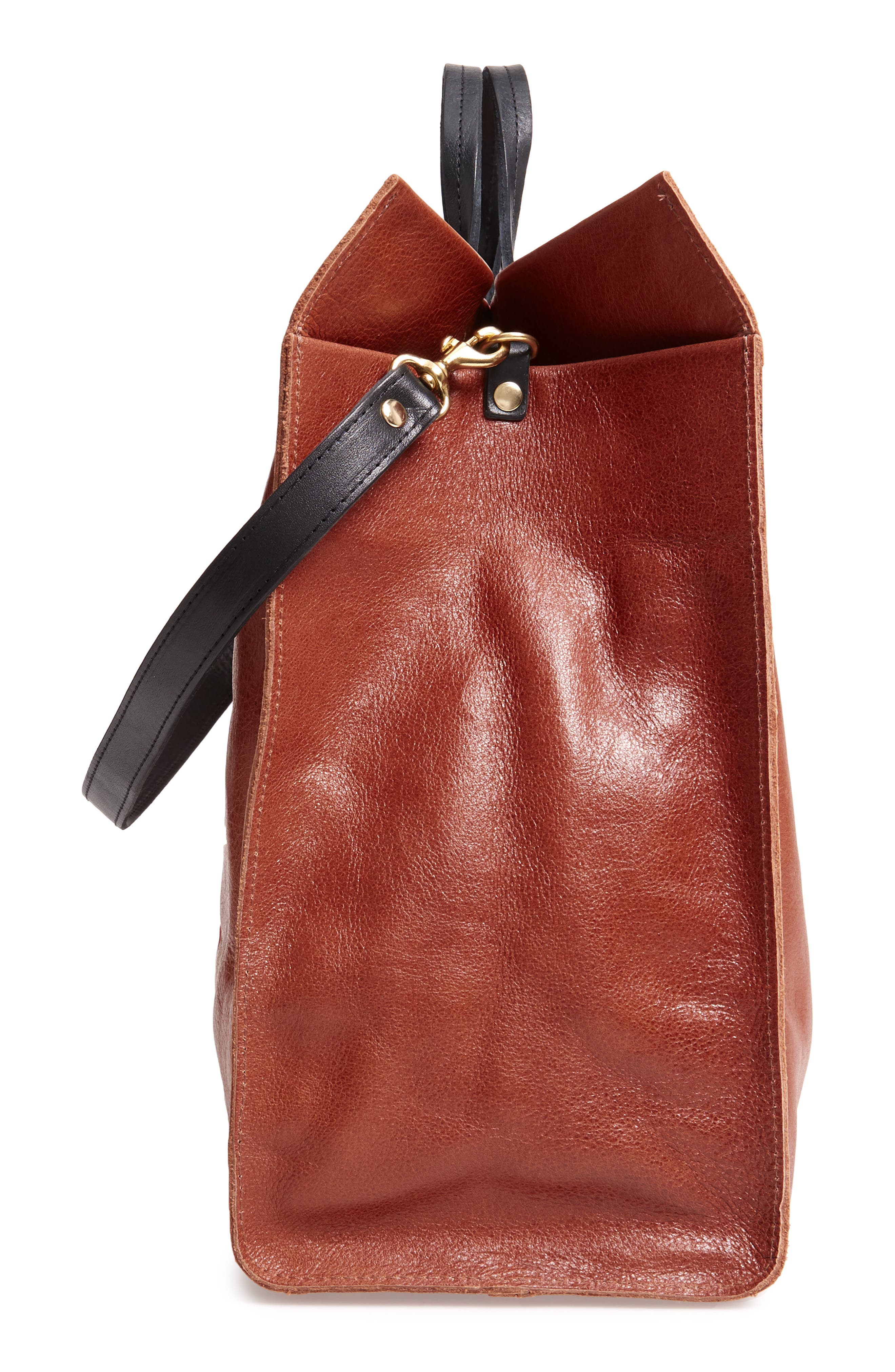 Clare V. Simple Stripe Leather Tote, Alternate, color, 