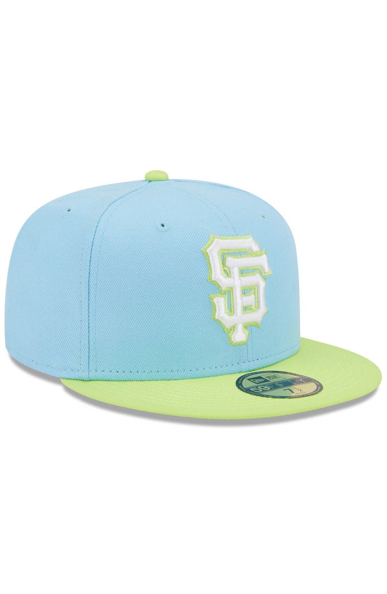 New Era Men's New Era Light Blue/Neon Green San Francisco Giants Spring Color Two-Tone 59FIFTY Fitted Hat, Alternate, color, 
