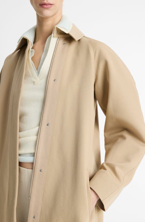 Vince Cotton Utility Trench Coat In Sandbar