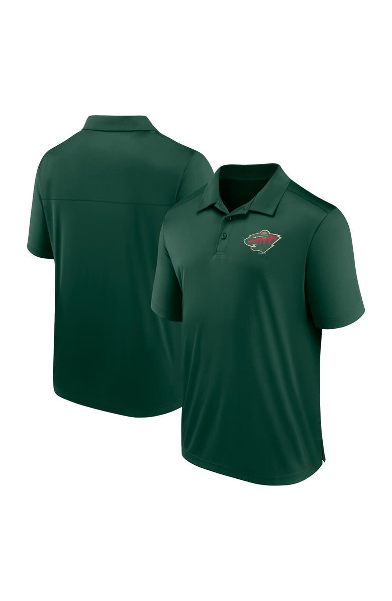 FANATICS Men's Fanatics Branded  Green Minnesota Wild Left Side Block Polo, Alternate, color, Green