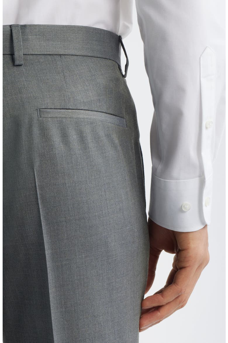 Genius Slim Fit Flat Front Wool Dress Pants, Alternate, color, GREEN