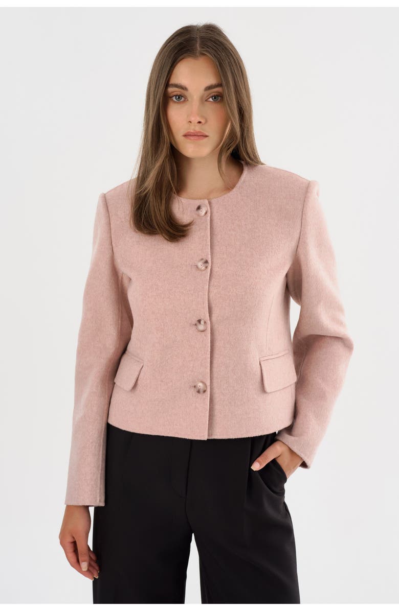 LAMARQUE ALESSIA | Double Face Wool Jacket, Alternate, color, Heather Pink