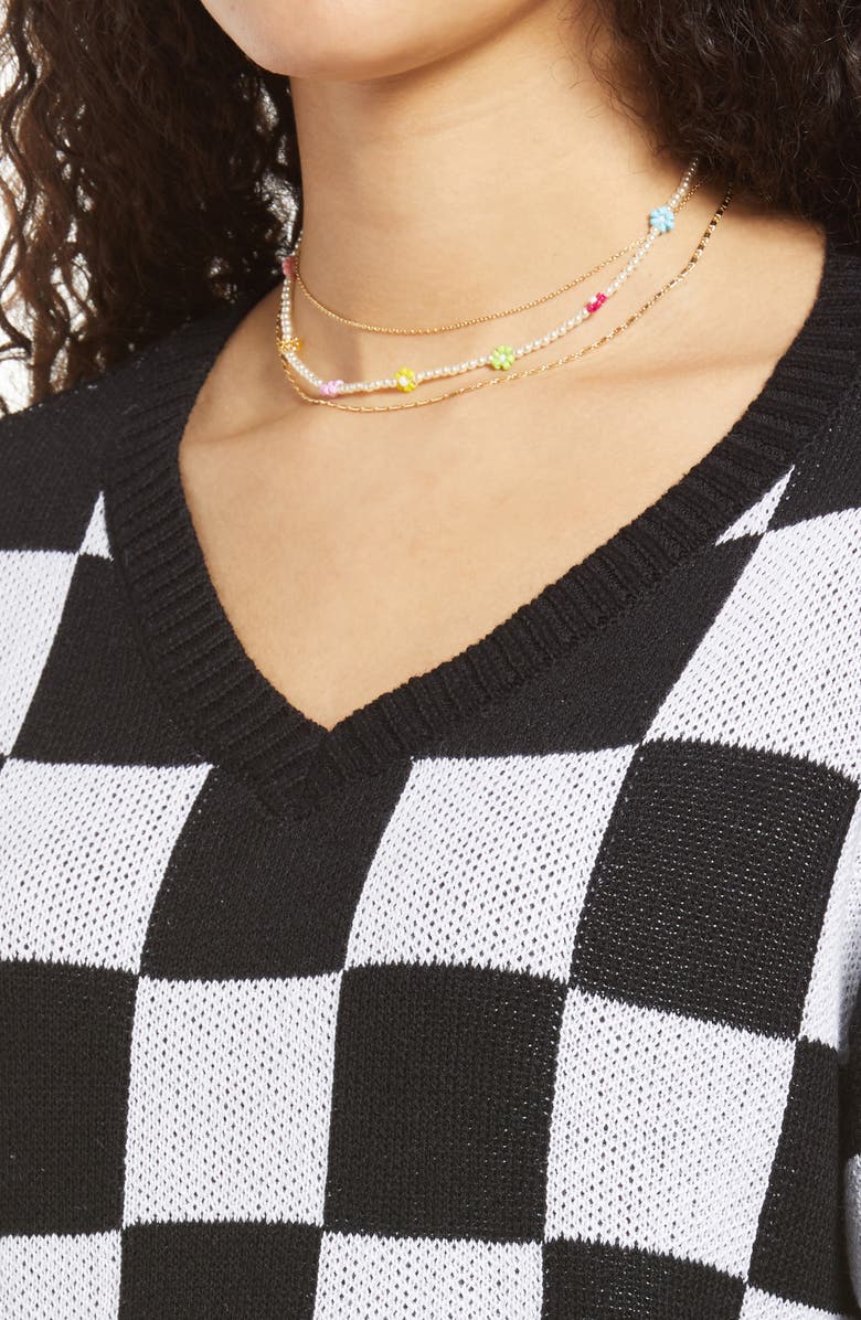 BP. Checkerboard Crop Sweater, Alternate, color,