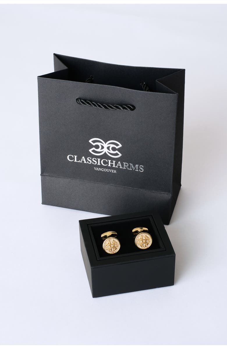 Classicharms Constantine Regal Round Cufflinks, Alternate, color, Gold
