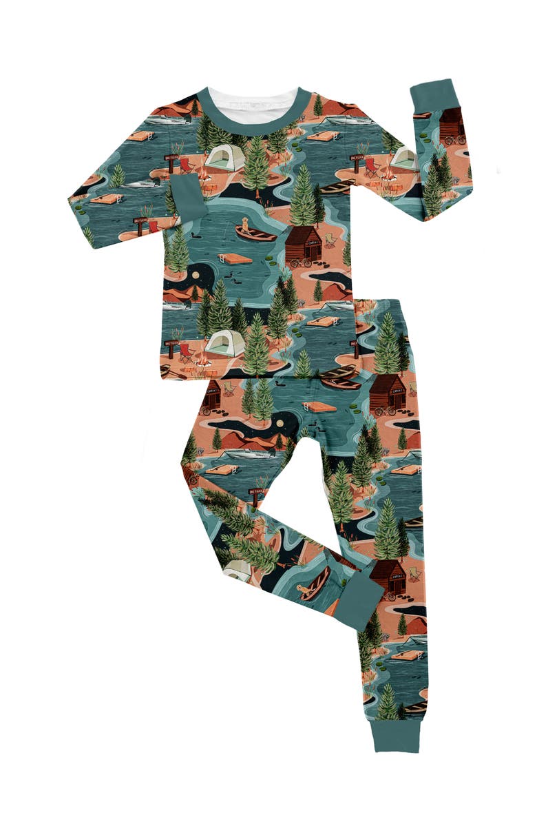 Fletch Lake Days 2 Piece Pajama Set, Main, color, Teal