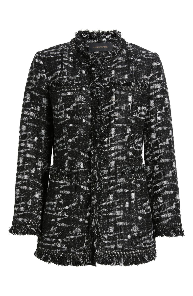 KOBI HALPERIN Gleb Fringe Jacket, Alternate, color, Black/ White
