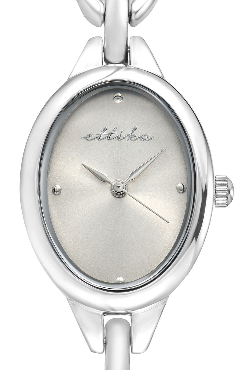 Ettika Oval Mariner Chain Watch, Alternate, color, Bone And Silver