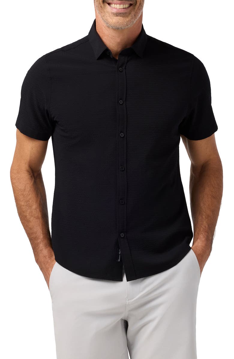 Mizzen+Main Porter Trim Fit Short Sleeve Performance Button-Up Shirt, Main, color, 