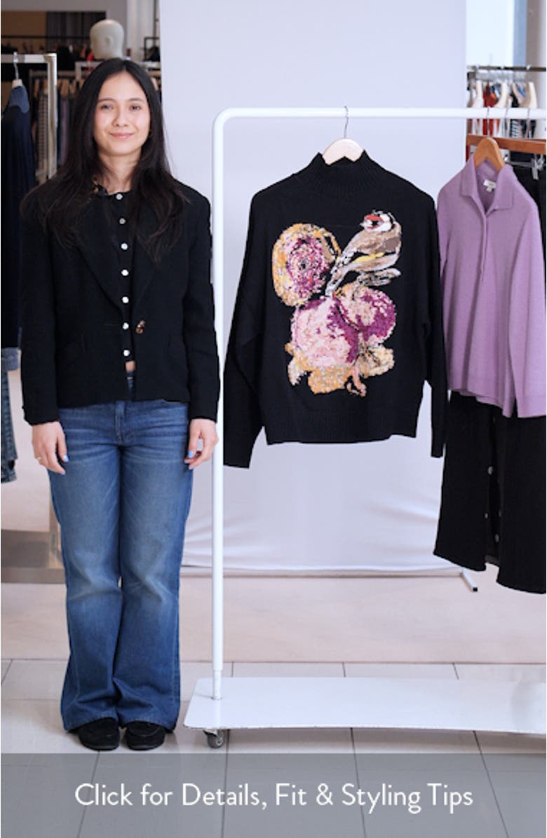 Embroidered Mock Neck Sweater, sales video thumbnail