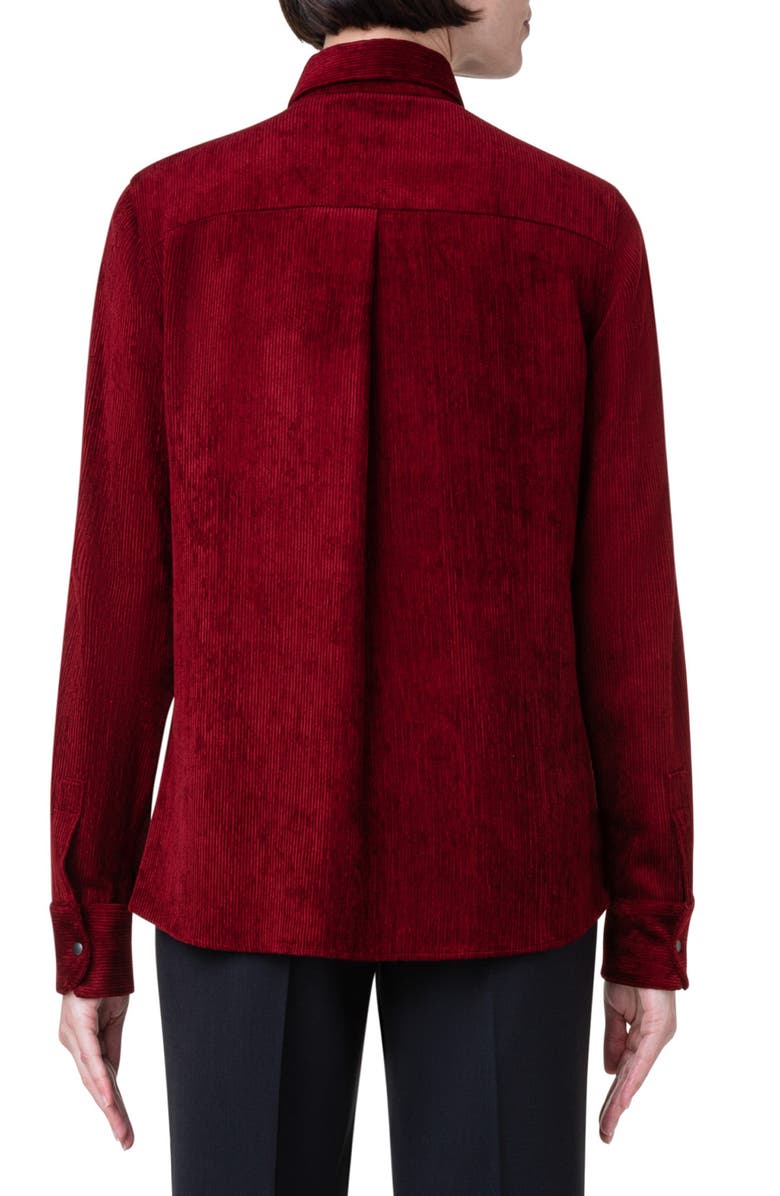 Akris punto Washed Corduroy Snap-Up Shirt, Alternate, color,
